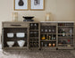 Pure Modern Dining - Multi-Functional Server With Bar Cabinet - Moonstone