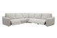 Julianna - 5 Piece Power Reclining Sectional With Power Headrests - Crisp Taupe