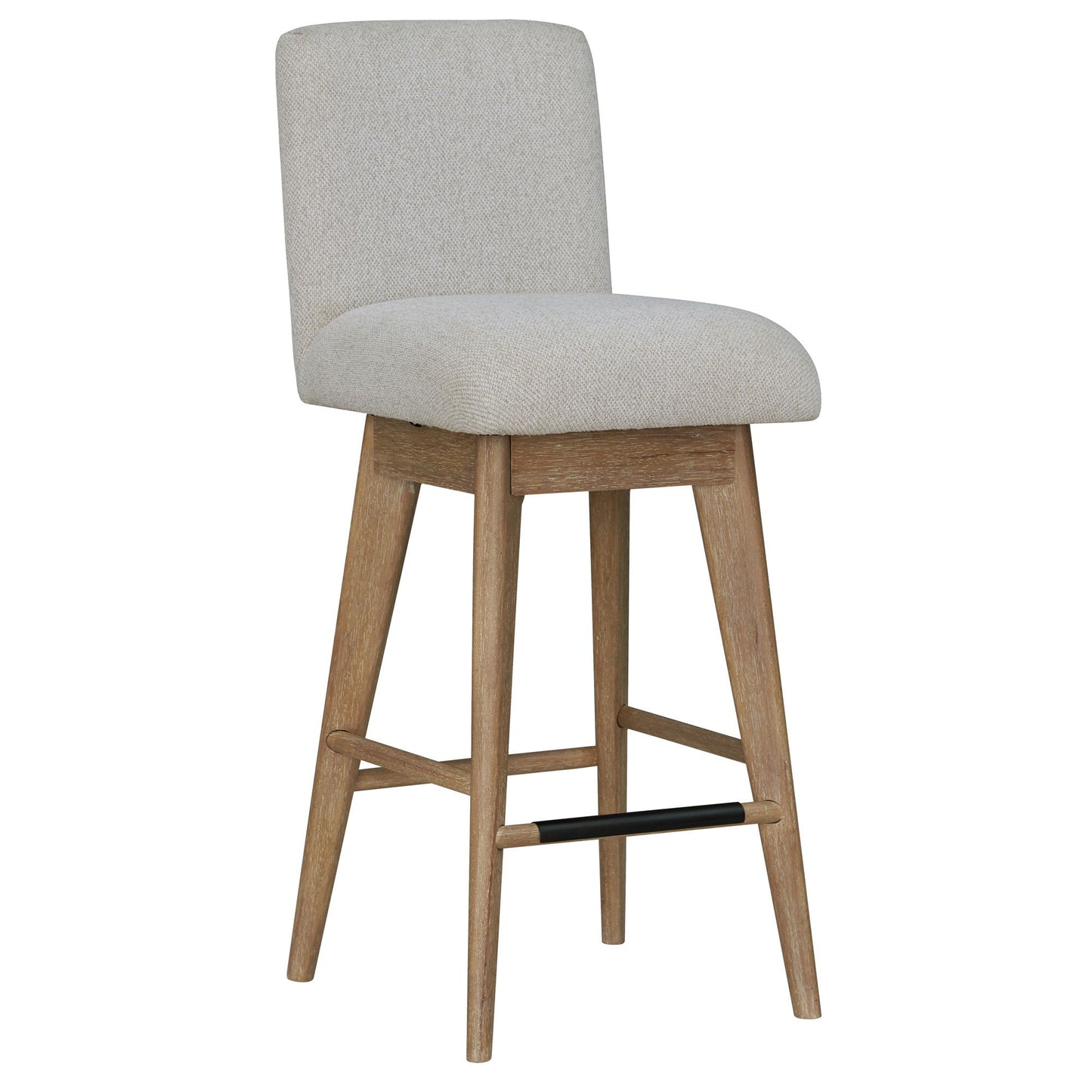 Escape - Dining Upholstered Swivel Barstool - Glazed Natural Oak / Mirage Mist