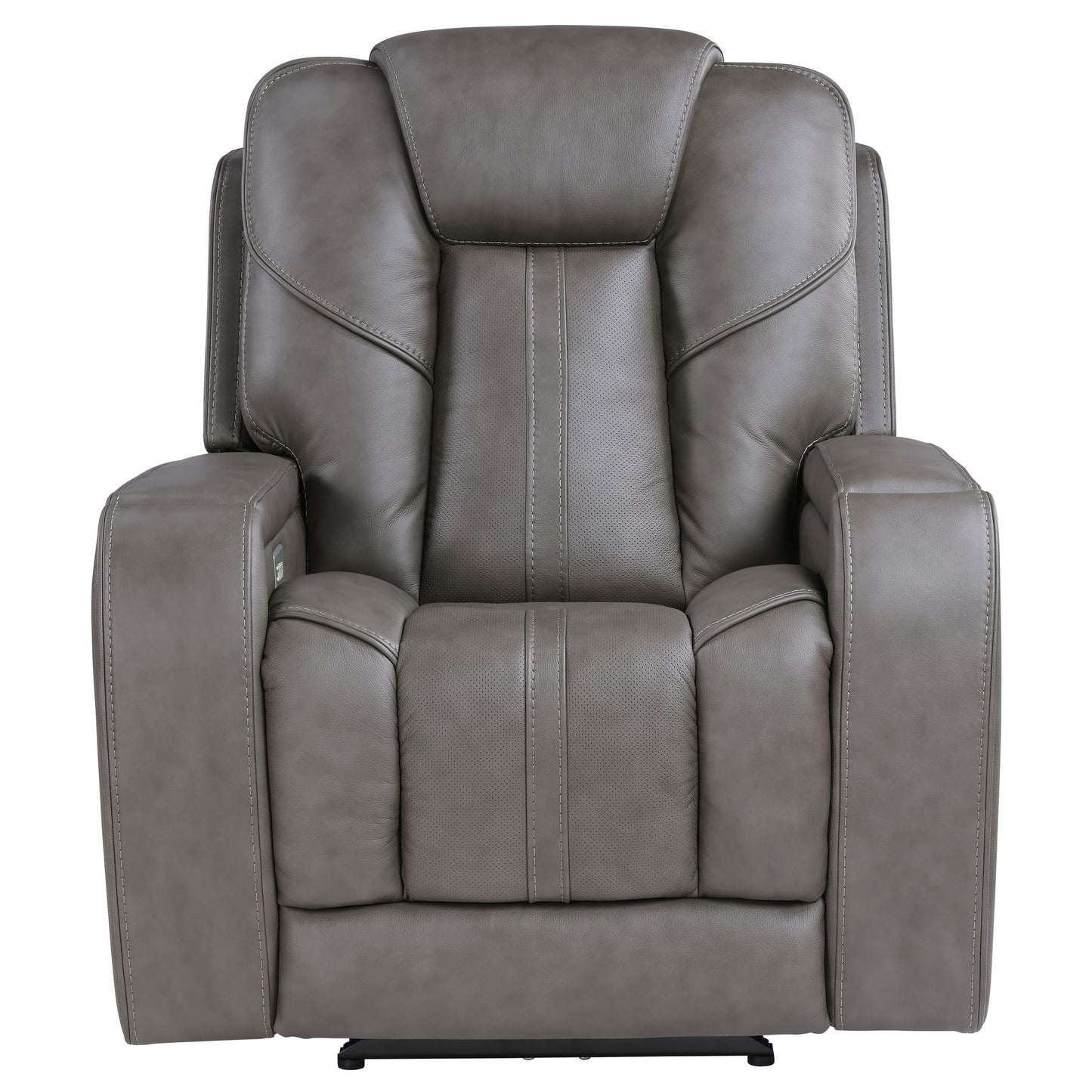Daniel - Triple Power Leather Theat Recliner - Gray