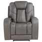 Daniel - Triple Power Leather Theat Recliner - Gray
