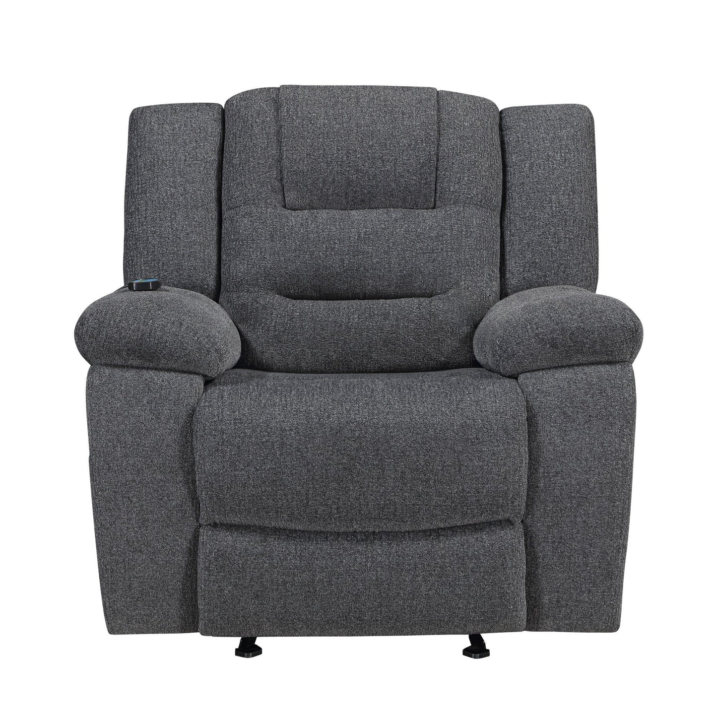 Redondo - Glider Recliner With Heat, Massage, Power - Dark Gray