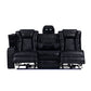 Orion II - Laf Sofa With Power Headrest & Footrest - Black