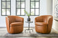 Barolo - 100% Italian Leather Swivel Club Chair (Set of 2)