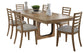 Escape - Dining Rectangular Table With 6 Ladderback Chairs - Glazed Natural Oak Black Metal Trim
