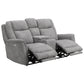 Linus - Zero Gravity Power Reclining Console Loveseat - Hudson Gray