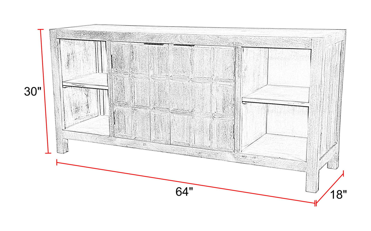 Laguna - 64" Console - Bleached Natural