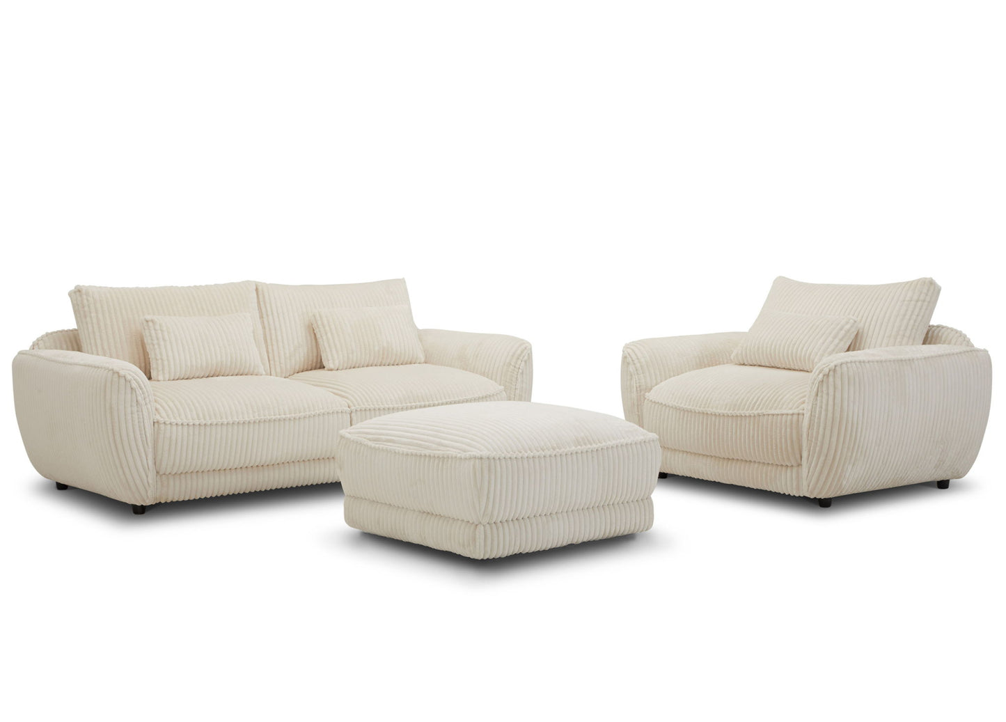 Utopia - Ottoman With Casters - Mega Ivory