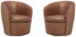 Barolo - 100% Italian Leather Swivel Club Chair (Set of 2)