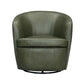 Barolo - 100% Italian Leather Swivel Club Chair (Set of 2)