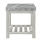 Canova - Gray Marble Top End Table - White