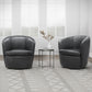 Barolo - 100% Italian Leather Swivel Club Chair (Set of 2)