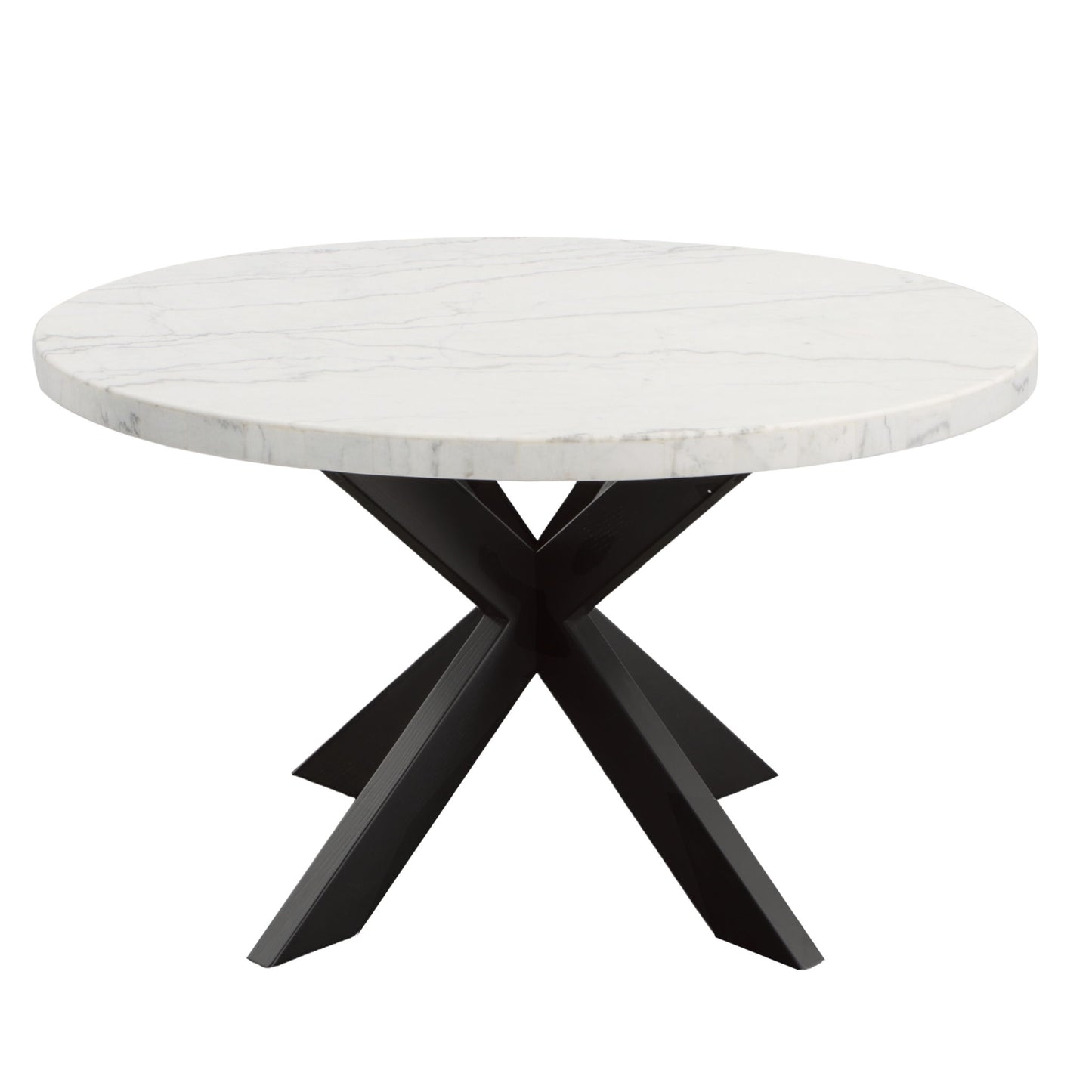 Xena - Marble Top Round Table - White / Black