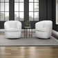 Barolo - 100% Italian Leather Swivel Club Chair (Set of 2)