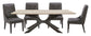 Crossings - Monaco Rectangular Dining Table With 4 Upholstered Chairs - Solid Mango / Dark Gray