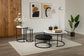 Forma - 4 Piece Occasional Set (1 Coffee, 1 Large End Table & 1 Stool, 1 Small End Table) - Black / White / Gray