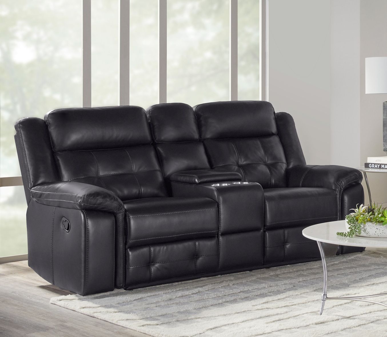 Clayton - Manual Reclining Console Loveseat - Phantom