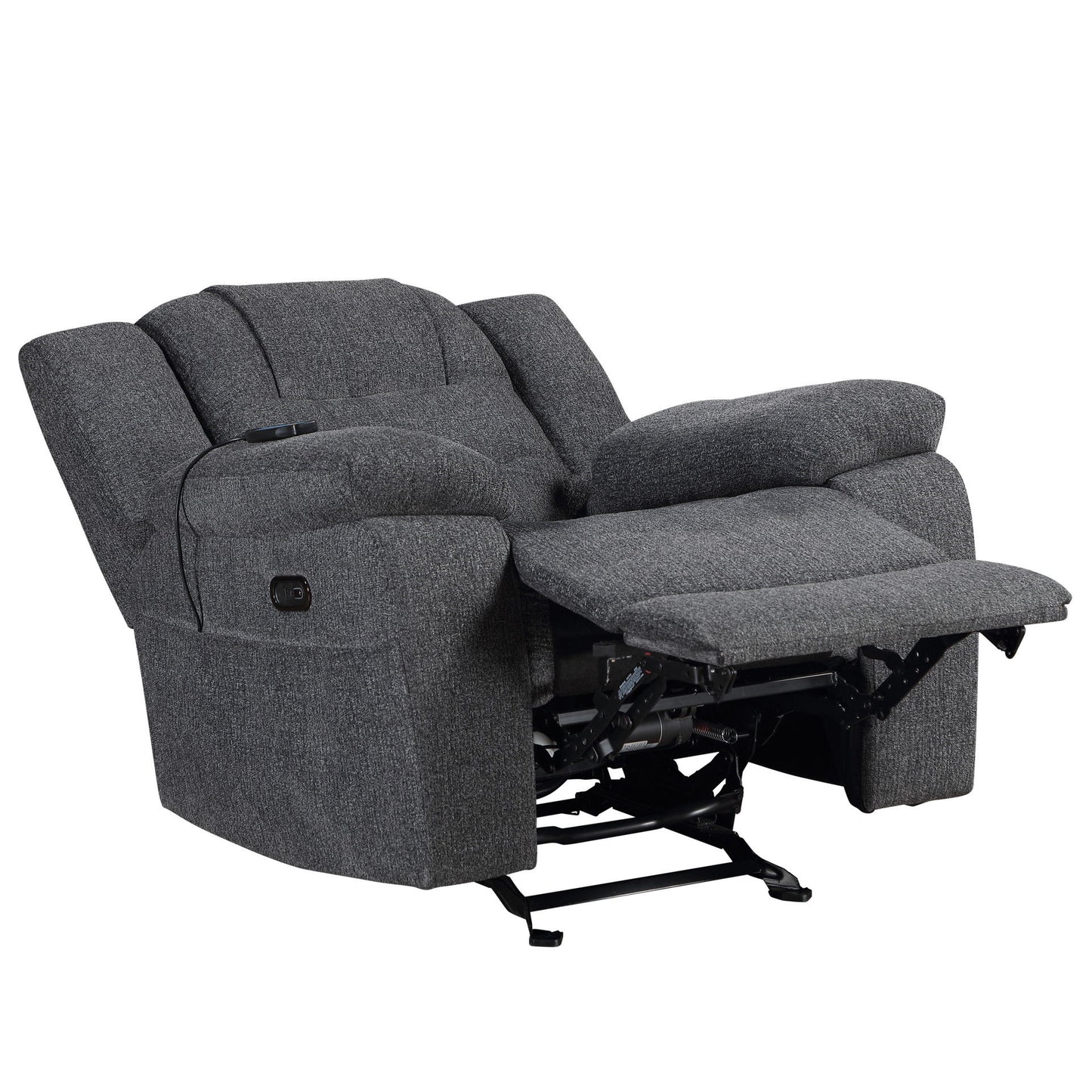 Redondo - Glider Recliner With Heat, Massage, Power - Dark Gray