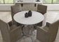 Pure Modern Dining - 54" Round Table With Wood Base - Moonstone