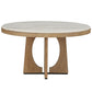 Escape - Round Dining Table - Glazed Natural Oak / Black Metal Trim