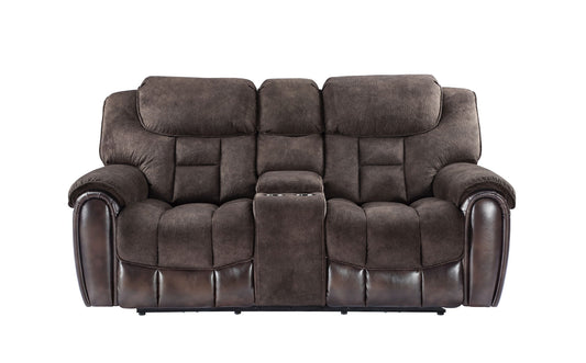 Apollo - Dual Power Console Loveseat - Black