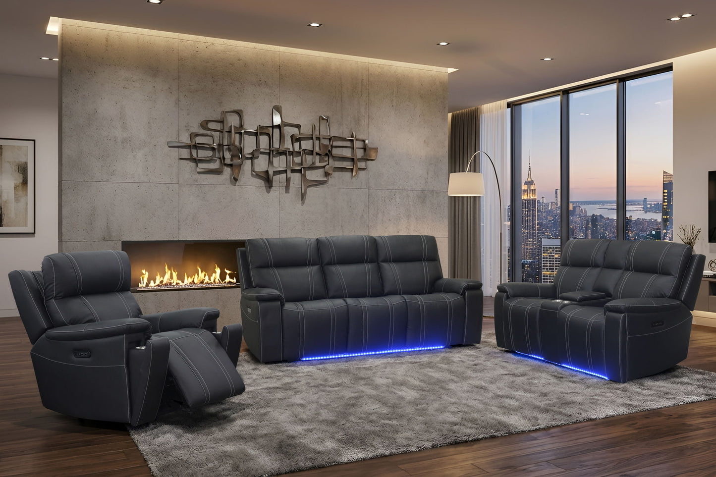 Hartley - Reclining Sofa - Black