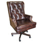 Dc#112 - Leather Desk Chair - Havana With Brown Base