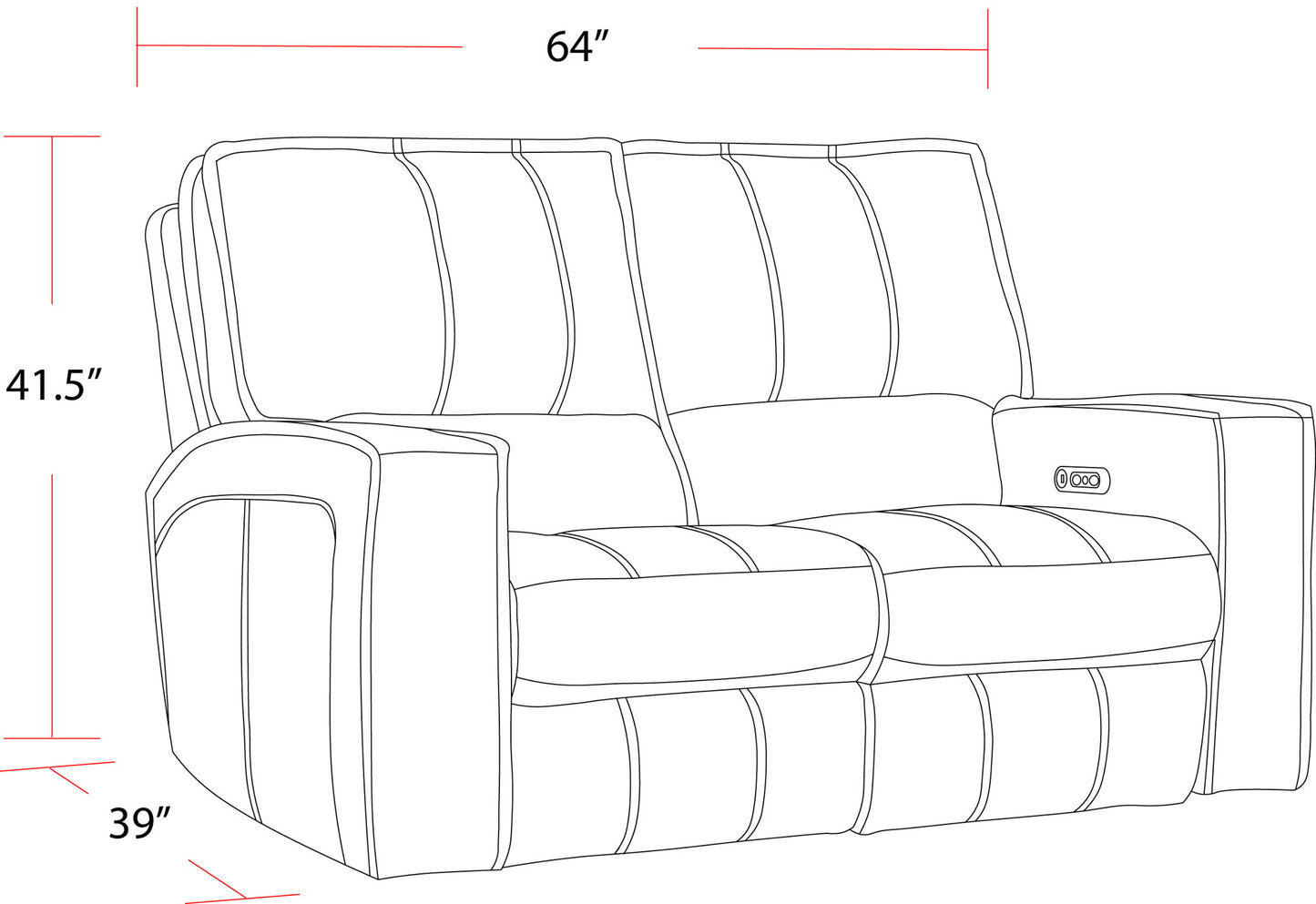 Rockford - Power Loveseat