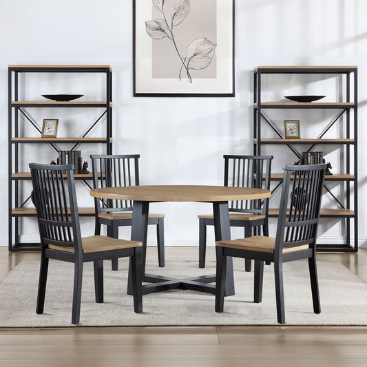 Magnolia - Round Dining Set With Two Tone Table