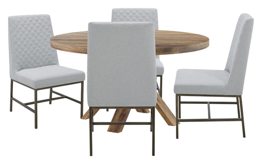 Crossings - Round Dining Table With 4 Upholstered Chairs
