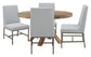 Crossings - Round Dining Table With 4 Upholstered Chairs