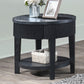 Tate - Round One Drawer End Table - Black