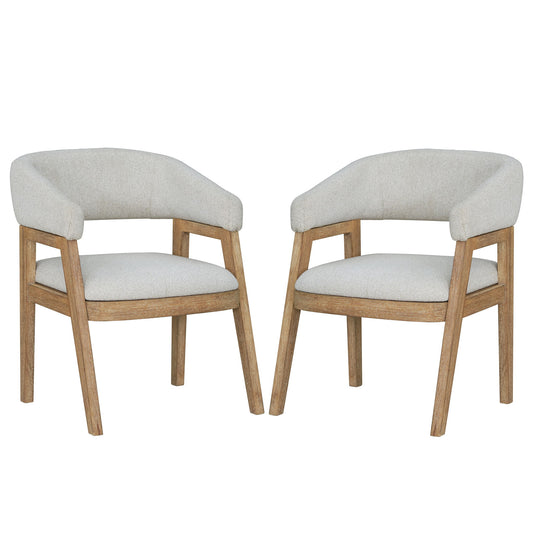Escape - Barrel Dining Chair (Set of 2) - Glazed Natural Oak Mirage Mist