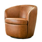 Barolo - 100% Italian Leather Swivel Club Chair (Set of 2)