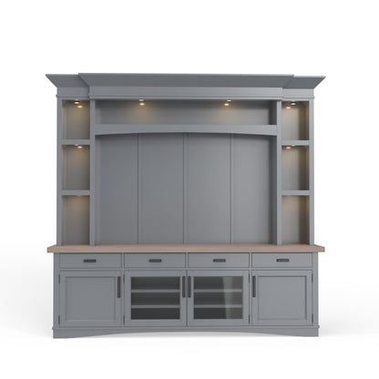 Americana Modern - TV Console with Hutch, Backpanel and LED Lights