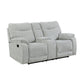 Chablis - Reclining Console Loveseat - Mist Gray
