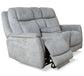 Linus - Zero Gravity Power Reclining Console Loveseat - Hudson Gray