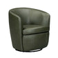 Barolo - 100% Italian Leather Swivel Club Chair (Set of 2)