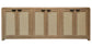 Escape - Console With Reversible Panel Doors - Glazed Natural Oak / Natural Cane