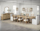 Escape - Dining Table With Extensions - Glazed Natural Oak / Black Metal Trim