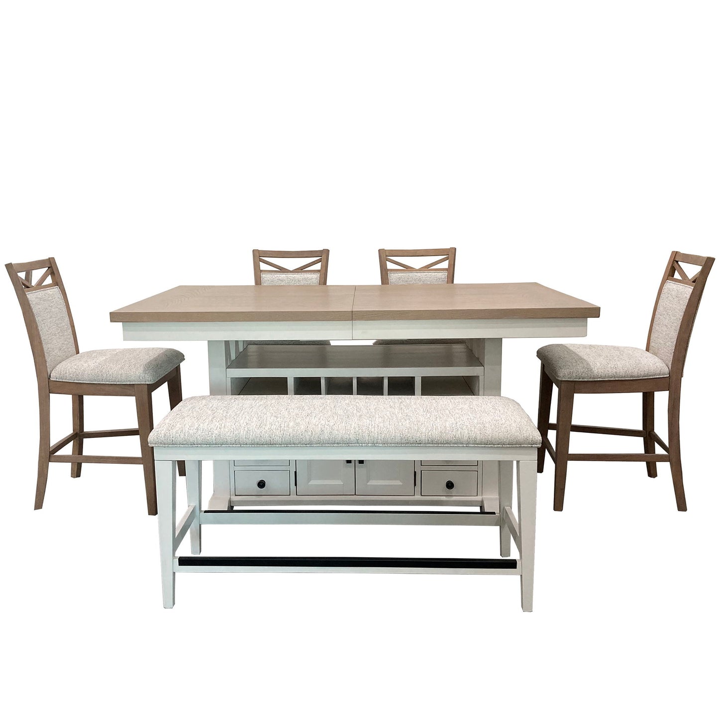 Americana Modern Dining - Upholstered Counter Bench - Cotton
