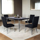 Ava - Dining Table With 4 Chairs - Black / Silver