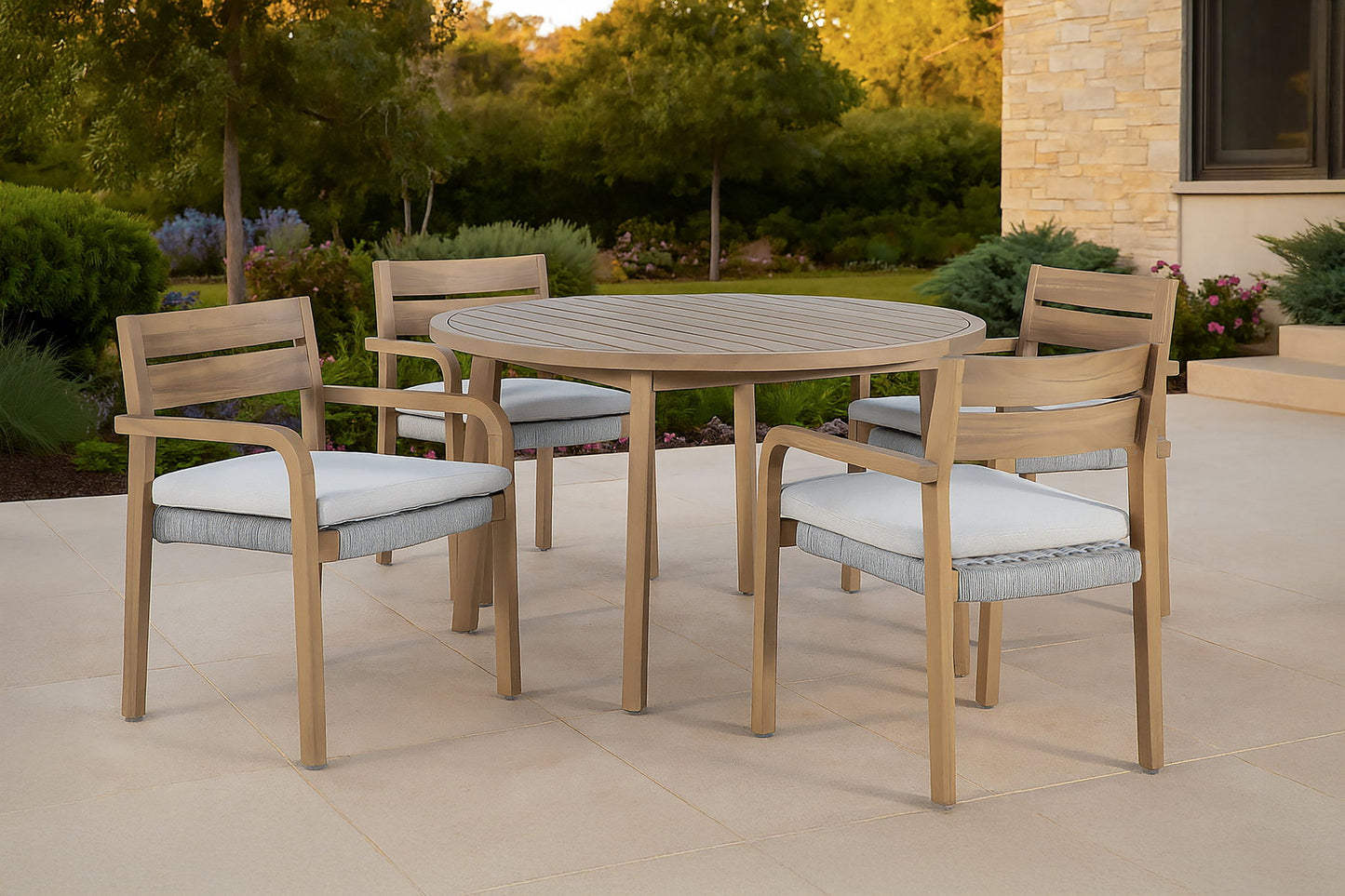 Arden - Round Patio Dining Table - Natural