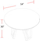 Pure Modern Dining - 54" Round Table With Wood Base - Moonstone