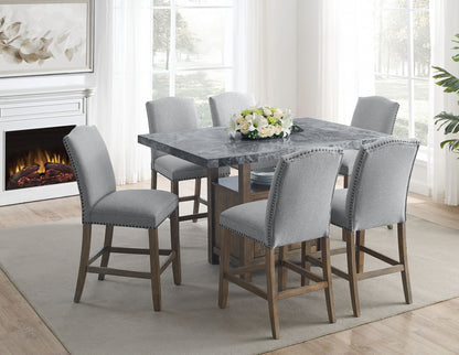 Grayson - Counter Height Set With Gray Top Table