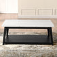 Vida - Marble Cocktail Table With Casters - Black / White