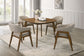 Miller - 5 Piece Set (39" Square Dining Table With 4 Arm Chairs) - Walnut / Gray