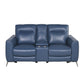 Sansa - Dual Power Reclining Loveseat With Console - Blue