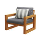 Bristol - Bay Wood Patio Club Chair With Cushions - Natural / Brown / Gray