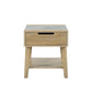 Calgary - Sintered Stone Inlay Side Table - Brown